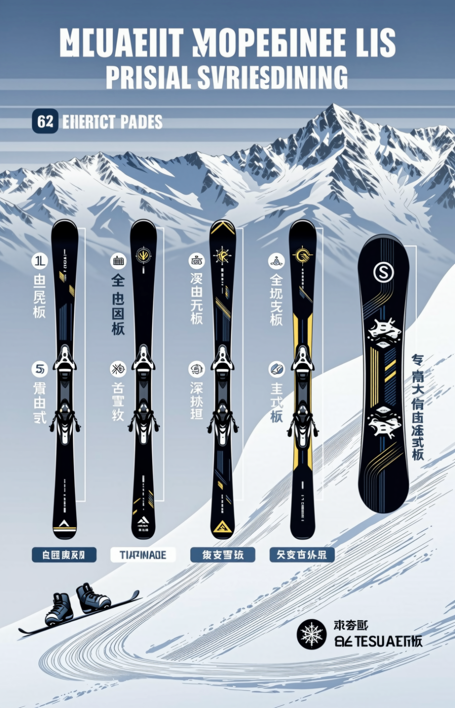 滑雪板种类图解